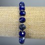 Lapis Lazuli Bracelet, Natural Stone, Faceted Rondels, 8x6 mm Diameter, 18 cm Length (Stretch) with Beads