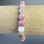 Jadeite Bracelet, Colored Natural Stone, Faceted Beads, 8 mm Diameter ±, Length 18 cm ± (Stretch)