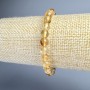 Citrine bracelet, natural stone, smooth beads, 8 mm diameter, 18 cm length (stretch)
