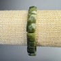 Bracelet Jadeite Canadian Natural Stone, Faceted Rectangular, 9x10x5 mm, 5 mm ±, length 18 cm ± (stretch)