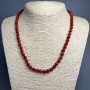 Necklace Red Jasper (artificial) smooth beads, diameter 6mm, length 48cm