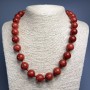 Imitation Red Jasper Necklace — smooth beads, 14 mm diameter, 51 cm length