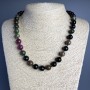Tourmaline Necklace - natural stone, smooth beads, diameter 10 mm ±, length 50 cm
