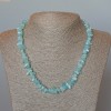 Necklace Aquamarine natural gemstone chips, diameter 9x4 mm ±, 47 cm length