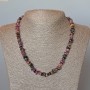 Natural Tourmaline Bead Necklace with Granules, 7×3 mm Diameter, 48 cm Length