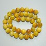 Yellow Cat's Eye Beads, natural stone, smooth round bead, diameter 10mm +-, length 38cm +- on thread