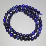 Blue Cat's Eye Beads, natural stone, smooth round beads, diameter 6.5 mm, length 38 cm on thread