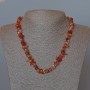 Natural carnelian chip bead necklace, 8×4 mm diameter, 47 cm length