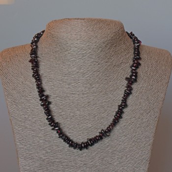 Garnet Necklace, Natural Stone, Faceted, Diameter 7x2 mm, Length 47 cm