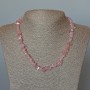 Pink Quartz Necklace with Natural Stone Chips, 7x2 mm, 46 cm long