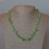 Necklace of green aventurine natural stone chips, 8x4 mm, length 45 cm