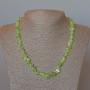 Prehnite necklace with natural gemstone chips, 8x4 mm diameter, length 48 cm ±