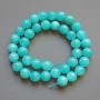 Aquamarine Beads, natural stone, smooth round beads, diameter 10 mm, length 38 cm on a thread