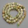 Phantom Quartz Beads with Rutile, natural stone, smooth round beads, diameter 6.5 mm, length 39 cm on thread