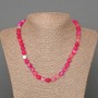 Raspberry agate necklace, matte natural stone, smooth bead, 8 mm diameter+-, 49 cm length+-