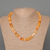 Yellow Agate Necklace, natural stone, smooth rondelle beads, diameter 8x5 mm, length 46 cm
