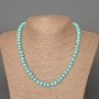 Turquoise Bead Necklace (Synthetic) Smooth Rondel, 8x5 mm, 48 cm length
