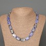 Sodalite Necklace with Rectangular Natural Stone Beads, 13x18 mm, Length 48 cm