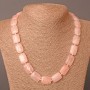Rose Quartz Necklace, Rectangular Natural Stone Beads, 13x18 mm, Length 48 cm