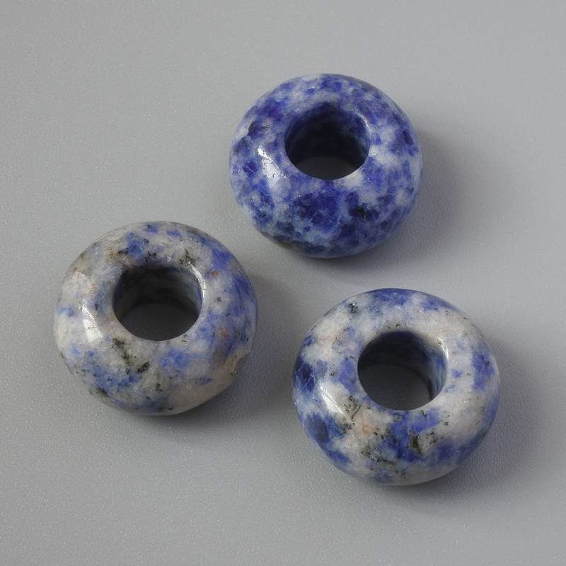 Pandora Bead with Sodalite natural stone, diameter 14x7 mm, hole diameter 5.8 mm+