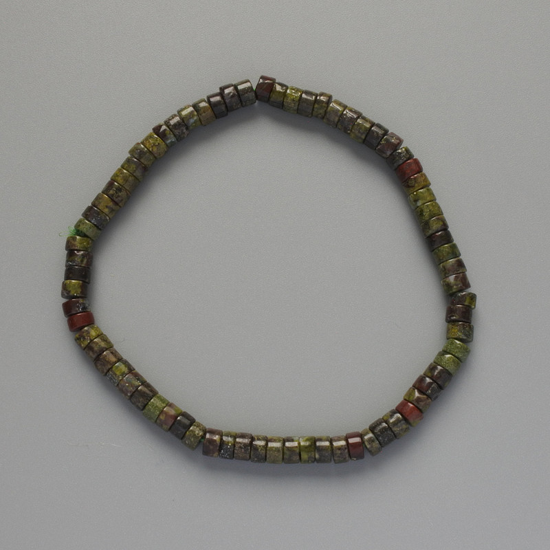 Jasper Bracelet 'Dragon's Blood' natural stone discs, diameter 4.5×2.5 mm, length 18 cm (stretch)