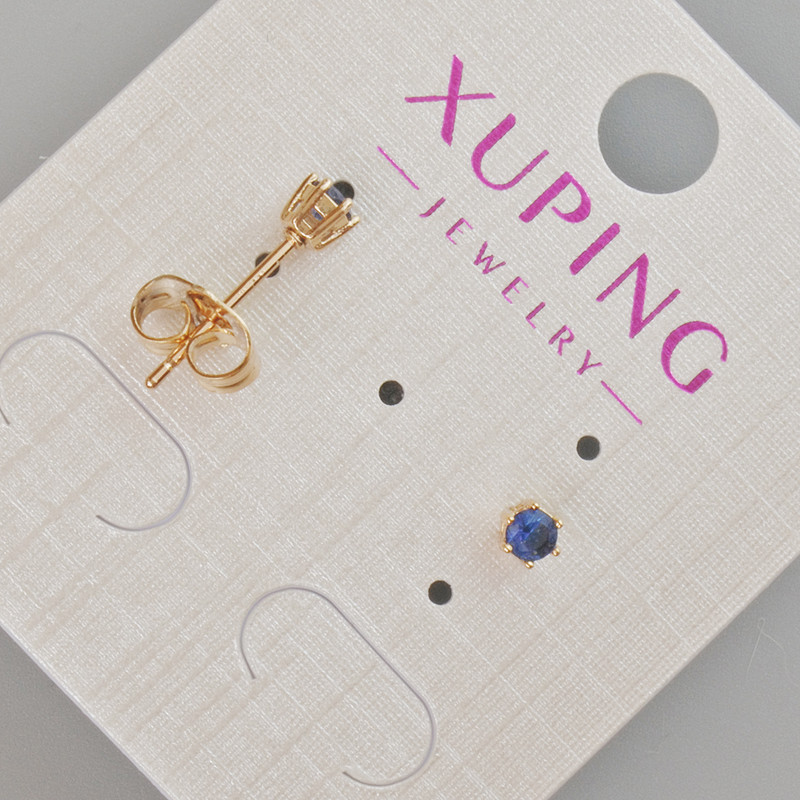 Xuping stud earrings with blue crystal