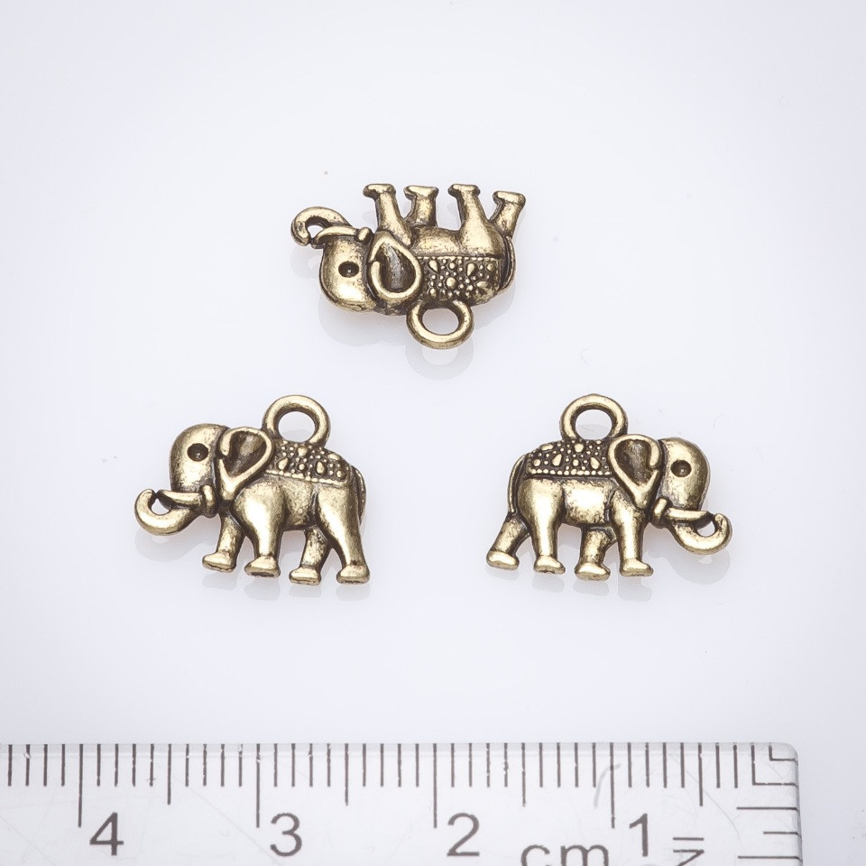 Pendant Elephant 14mm 'Bronze' Pack 20g +/- 22pcs