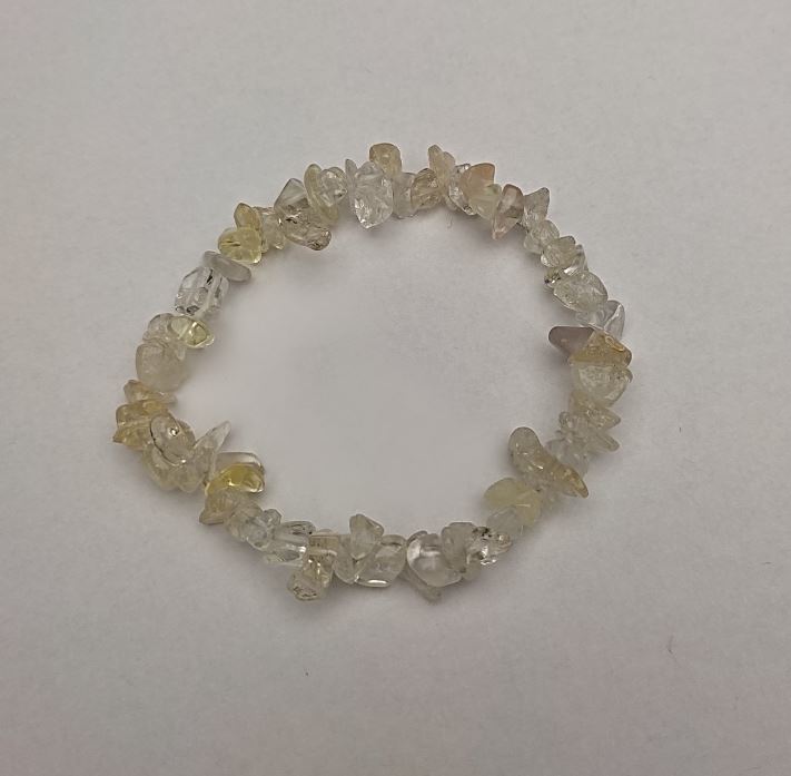 Assorted Bracelet: Rock Crystal and Citrine Chip, 8x3 mm, 18 cm long, stretch