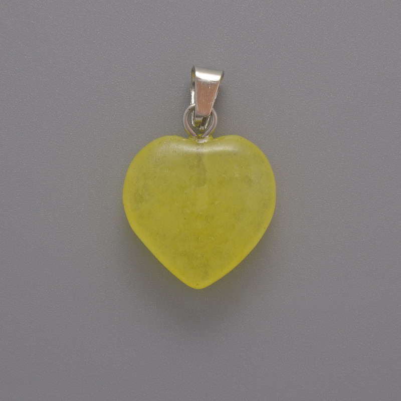 Heart Citrine Pendant, diameter 20×20×6 mm, length 28 mm