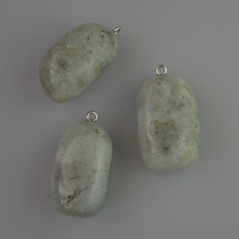 Labradorite Pendant, natural stone, diameter 35×17 mm+