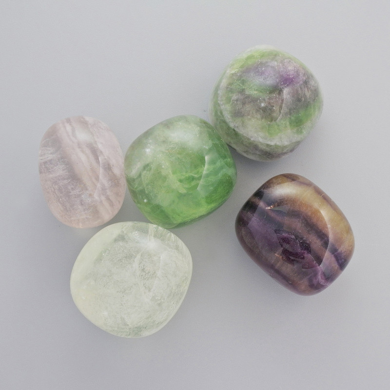 Polished fluorite stone, souvenir, 21x23 mm, 100 g pack