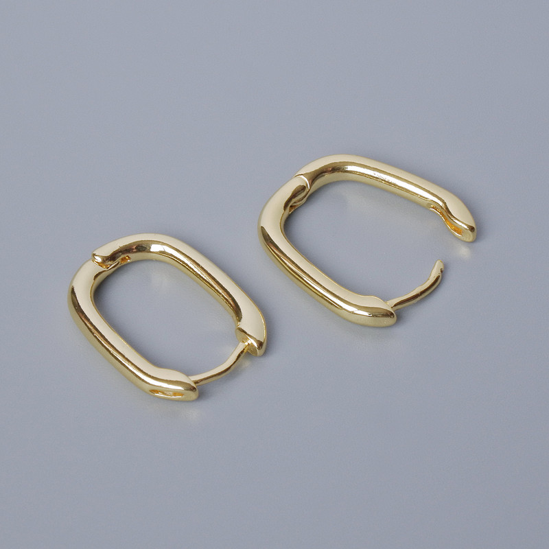 Gold-tone Congo ear wires for earrings, 18×14×2 mm, pair