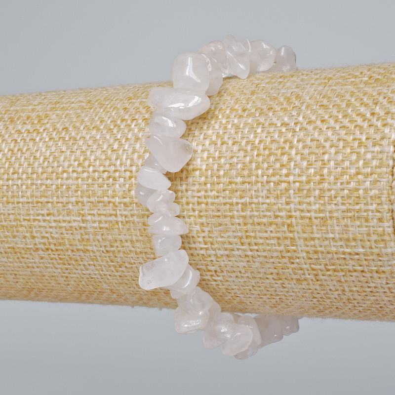 Bracelet with mountain crystal natural stone chips, diameter 9x4 mm ±, length 18 cm ± (stretch)