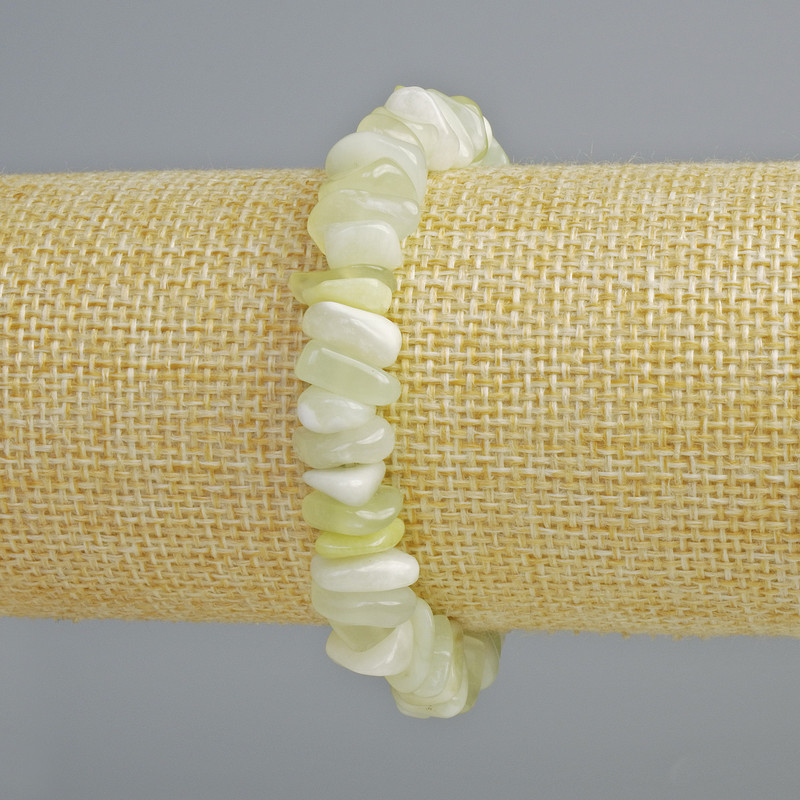 Браслет Жадеїт натуральний камінь крихта, діаметр 10х3мм+-, довжина 18см+- (стрейч)