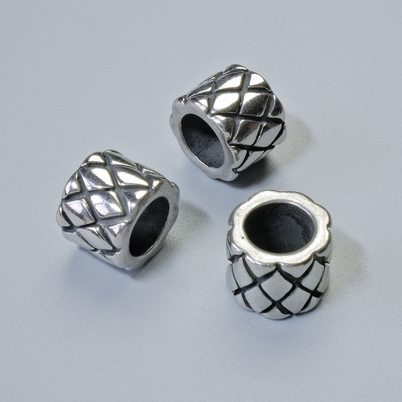 Bead insert findings, diameter 7×9 mm, hole diameter 5.1 mm, silver metal color, 1 pc