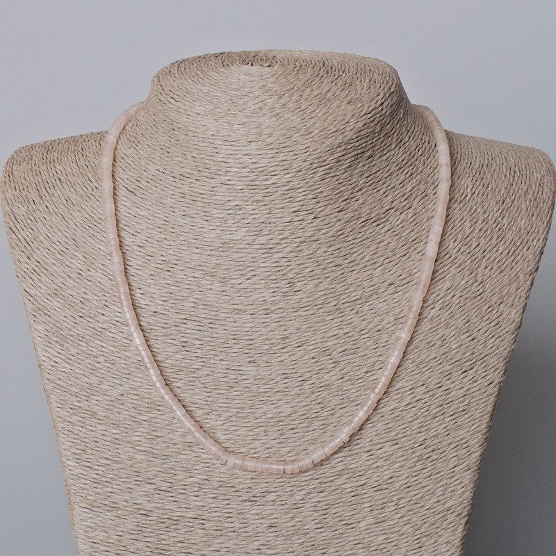 Pink Quartz Necklace - Natural Stone, Faceted Beads 4x2 mm, Length 45-48 cm
