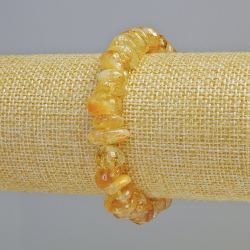 Natural Citrine Bracelet, Faceted Beads 8x5mm ± (Stretch), Length 18cm+
