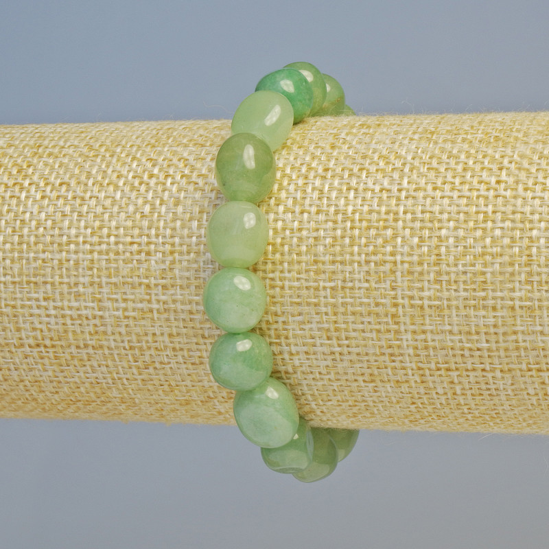 Bracelet of natural jade, faceted beads, diameter 8×10 mm ± (stretch), length 18 cm+