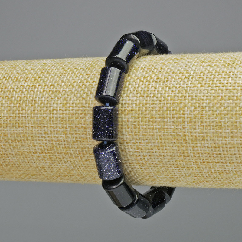 Bracelet Aventurine Night of Cairo (synthetic) Cylindrical, diameter 10x13, 5 mm ± (stretch), length 18 cm+
