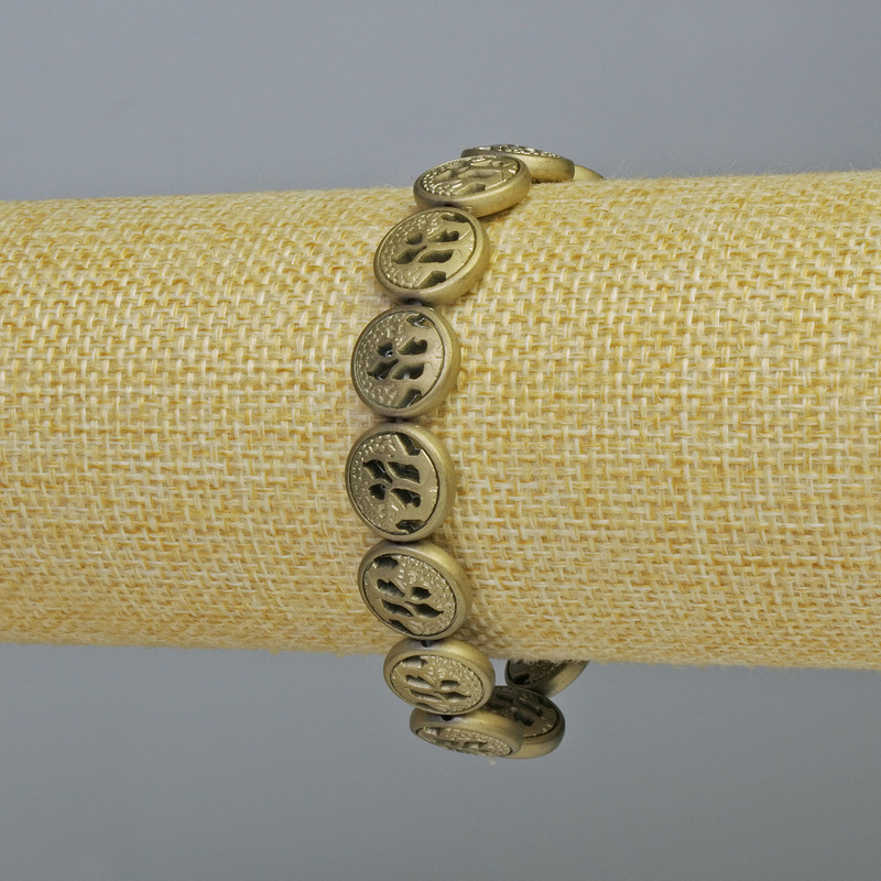 Hematite Bracelet, Matte Light-Golden Color, Diameter 12×4.5 mm ±, Length 18 cm ± (Stretch)