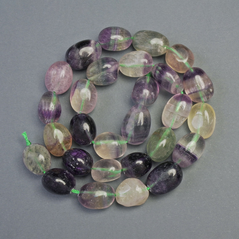 Faceted natural fluorite beads, diameter 12×16 mm, length about 40 cm on a thread