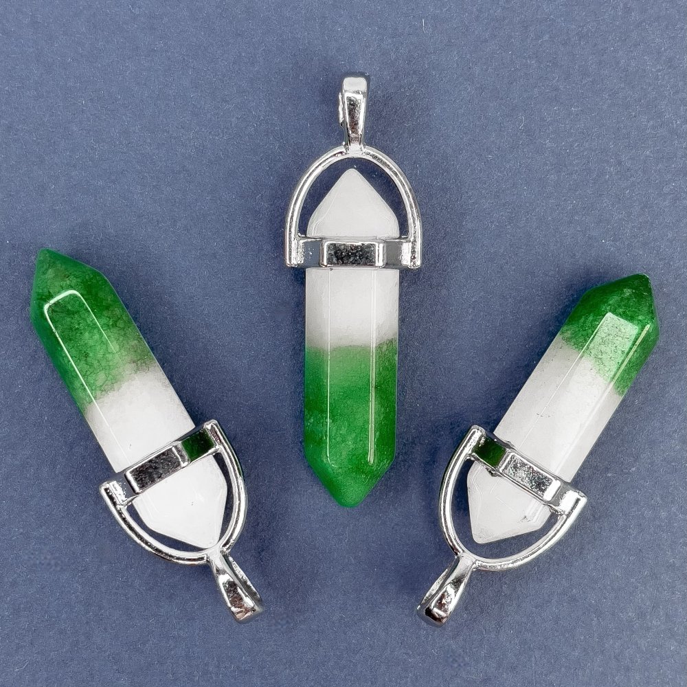 Hexagonal Pendant in Tinted Green Quartz 41×8mm+