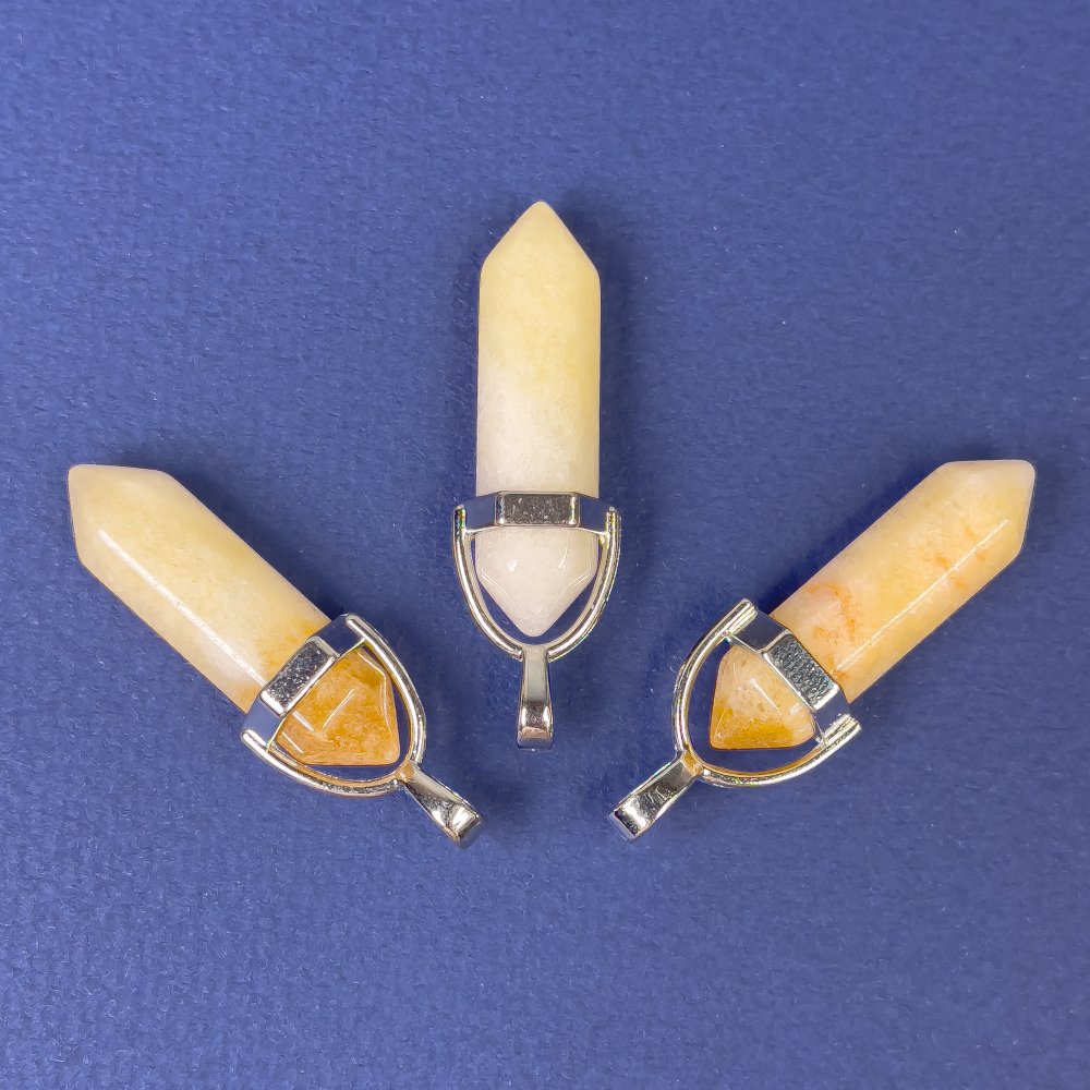 Citrine hexagon pendant 40mm+