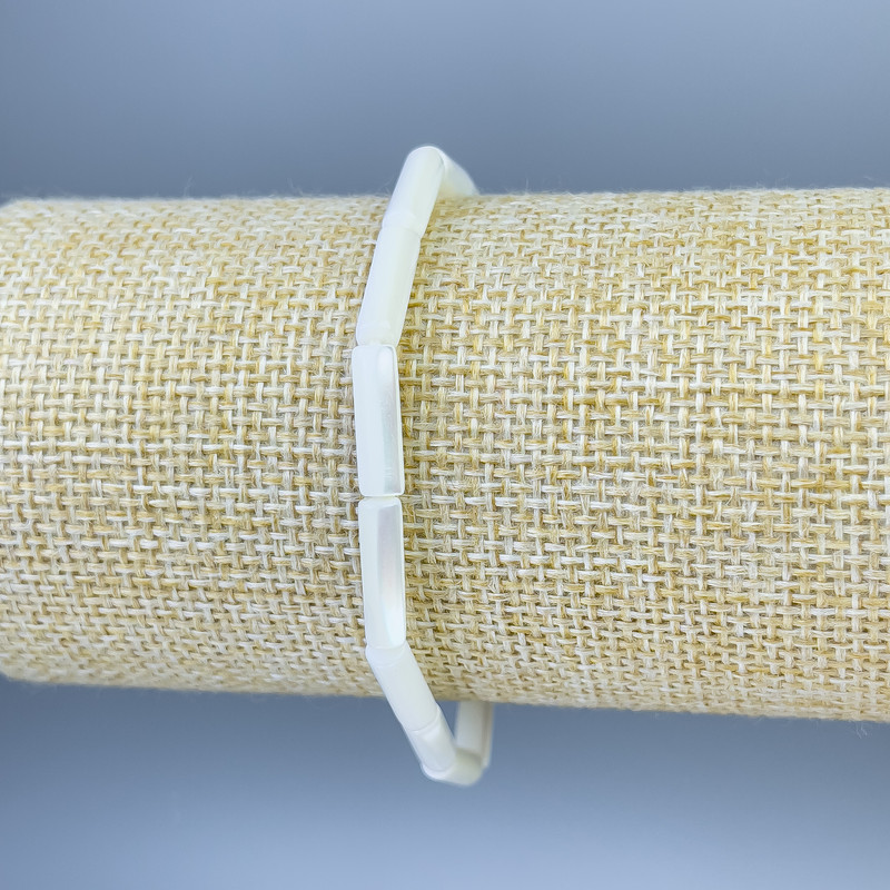 Браслет Перламутр циліндр, діаметр 13х4мм+-, довжина 18см+- стрейч