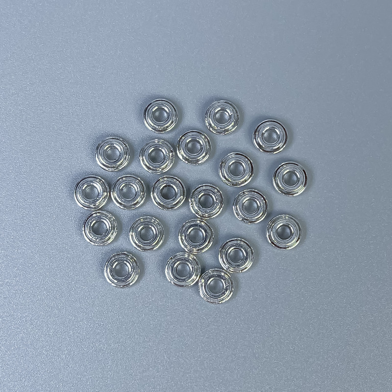 Bead insert, silver metal color, diameter 6x2.5 mm, hole diameter 2.5 mm, packaging 20 g (~80 pcs)