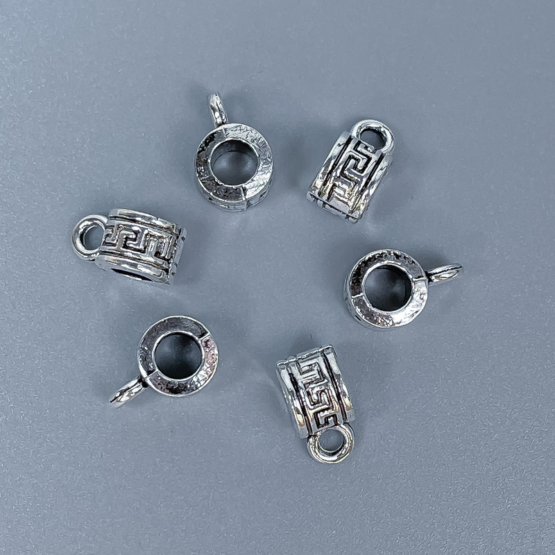 Silver-colored bail for jewelry, 10×5×6 mm