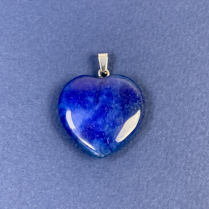 Azurite Heart Pendant (toned stone) 25x25x8x30mm+