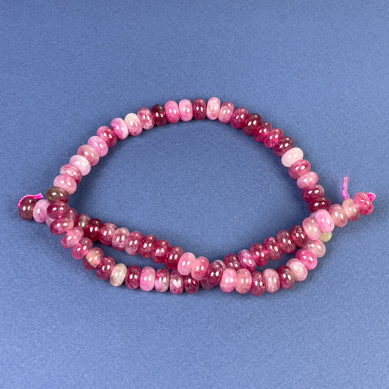Tourmaline Rondelle Beads 8x5mm on Thread, Length 38 cm+