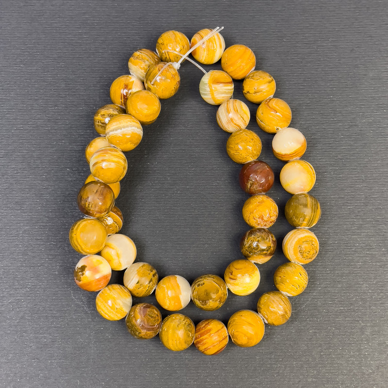 Onyx Beads - Smooth Round Ball, 10 mm Diameter, Hole Diameter 1.5 mm, Length 38 cm