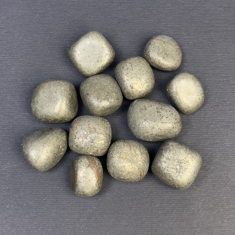 Natural Pyrite Stone Faceted Nuggets Without Holes ~ 14–22 × 12–17 mm (±) (per 100 g ±)